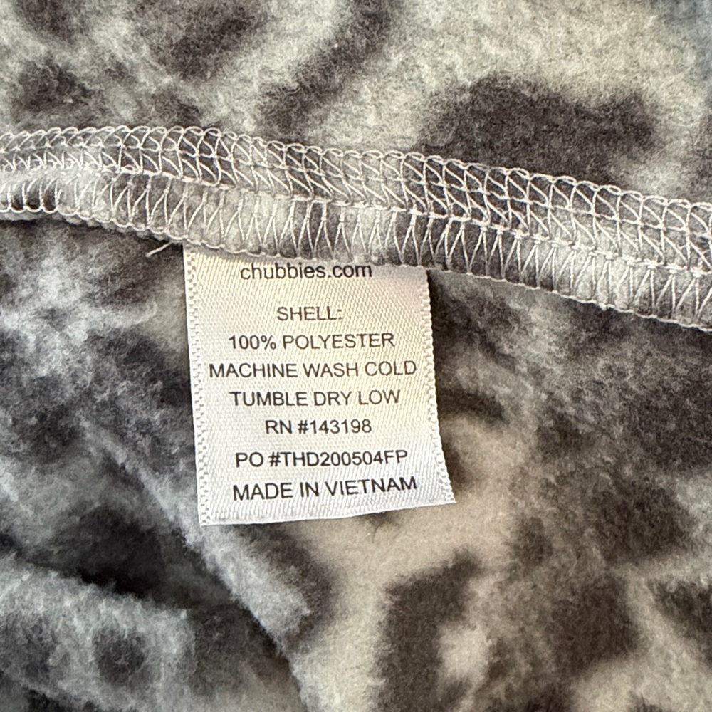 Chubbies The Bear Hug Gray Fleece Size XS - Picture 7 of 11